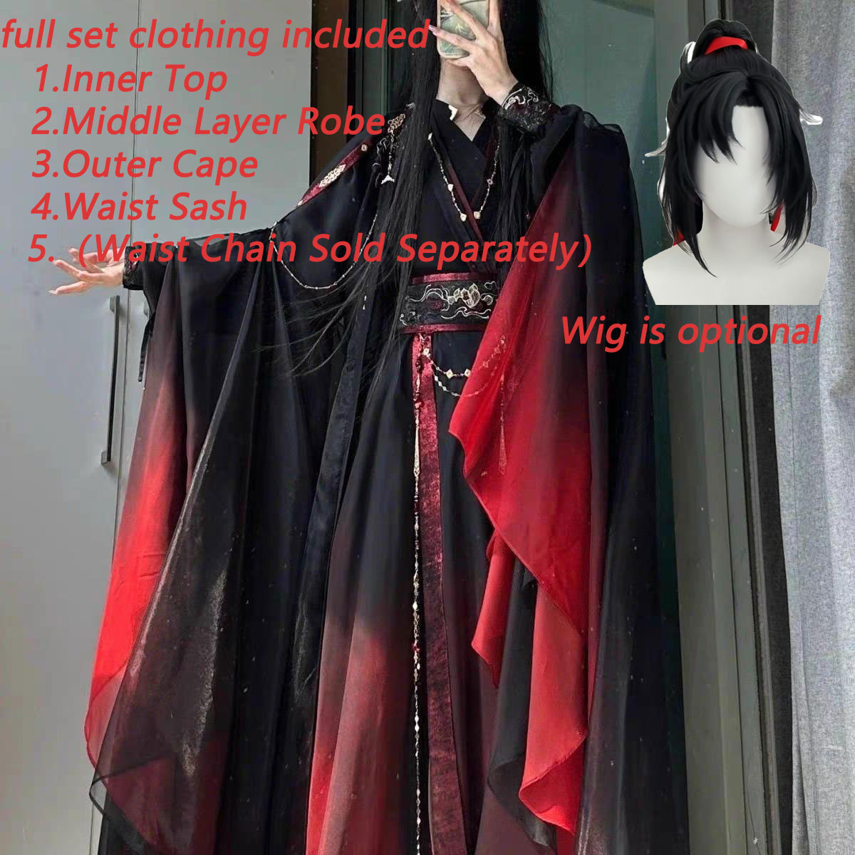 Anime Cosplay In Chinese - Setelan Jubah Xianxia Cina Kuno Unisex