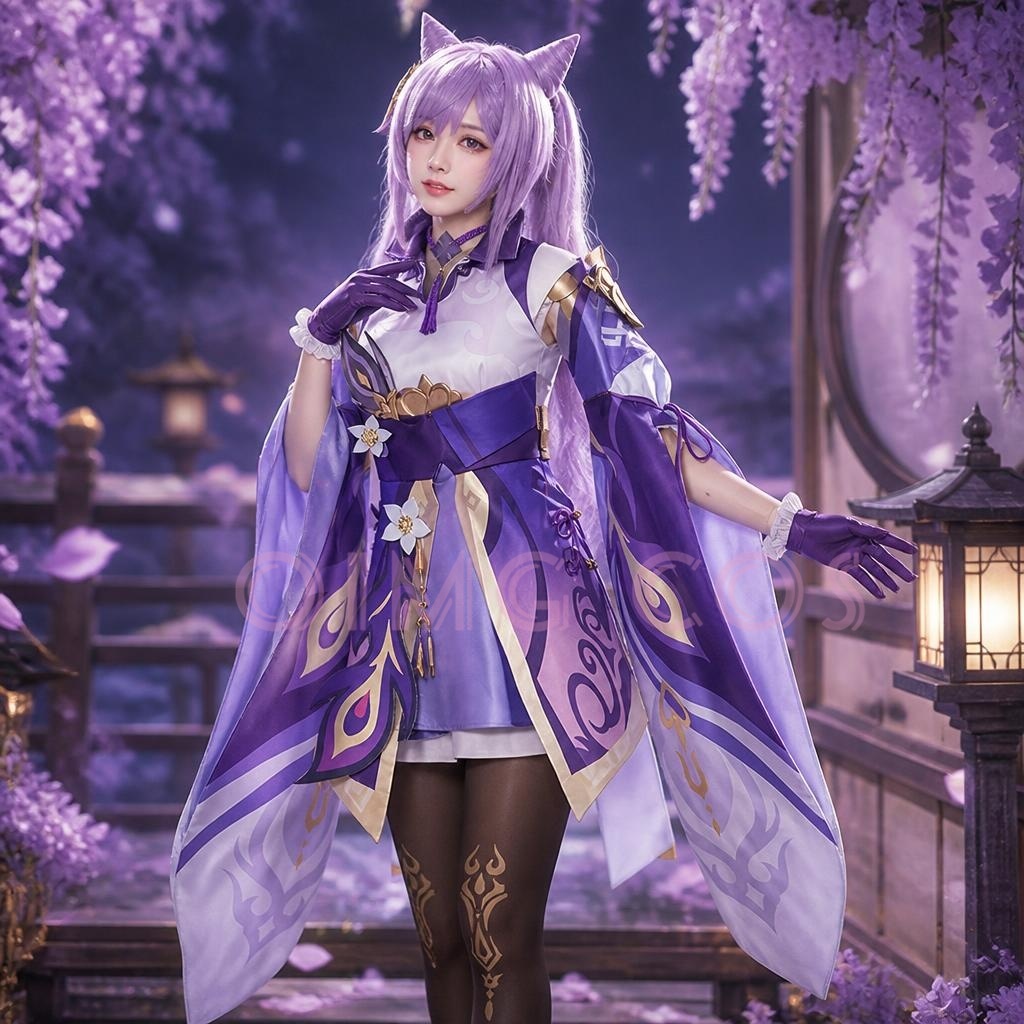 Anime Cosplay In Chinese - Kostum Cosplay Genshin Impact Keqing Seragam