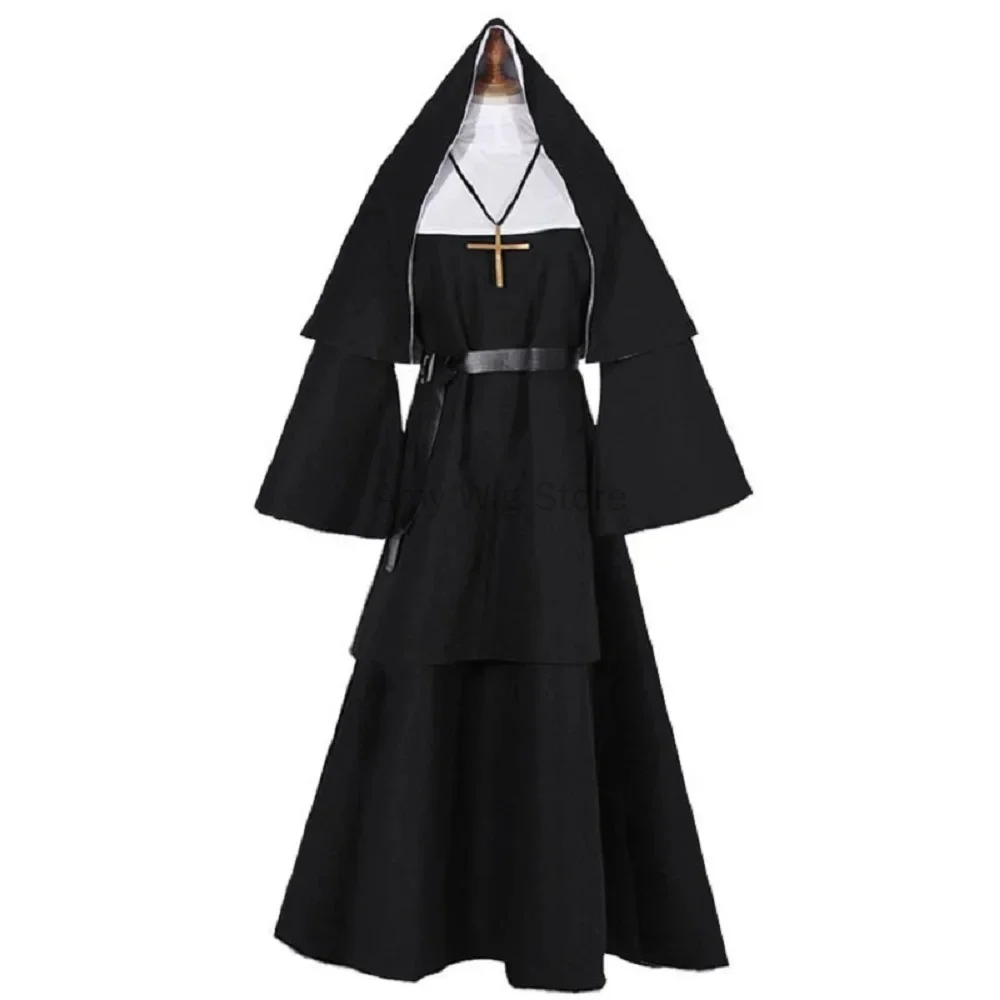 Anime Cosplay Plus Size - Kostum Biarawati untuk Wanita Kostum Halloween