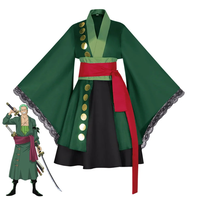 Anime Zoro Cosplay Female - Kostum Cosplay Anime Roronoa Zoro Wano