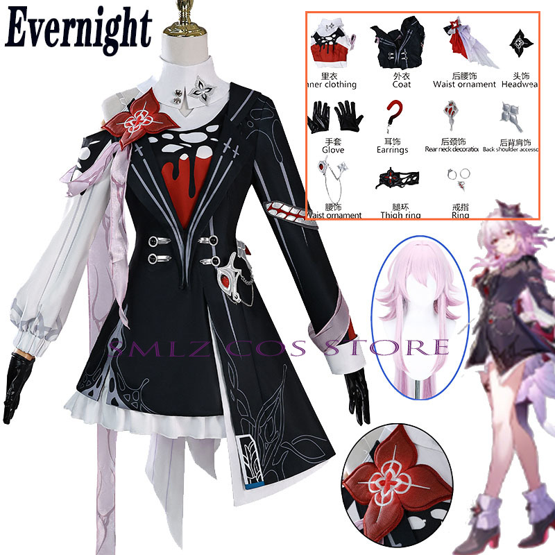 Cosplay Anime Women - Kostum Cosplay Evernight Baru Honkai: Star