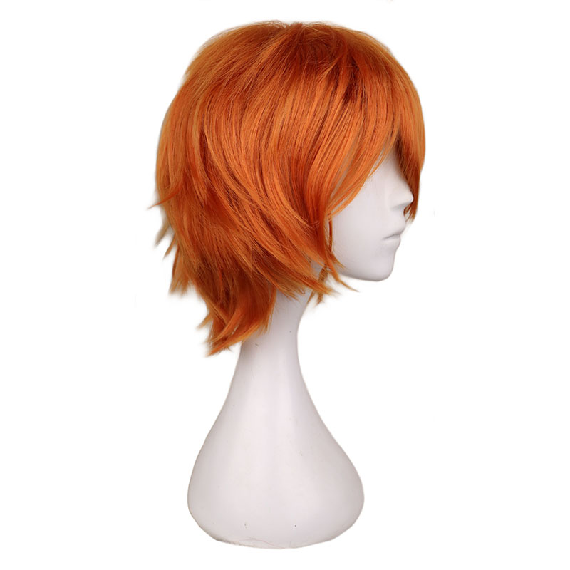 Wig oranye pendek untuk pria w - Anime Cosplay Orange Hair ulasan dan harga