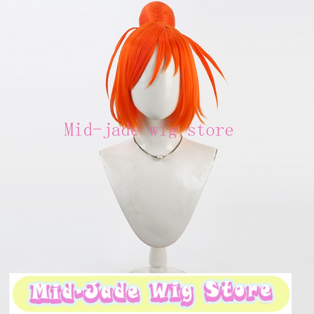 Wig Cosplay Smile PreCure Akan - Anime Cosplay Orange Hair ulasan dan harga